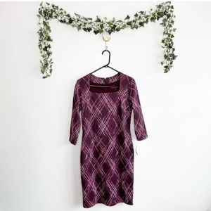 Hal Rubenstein Plaid Long Sleeve Work Dress Size Small NWT